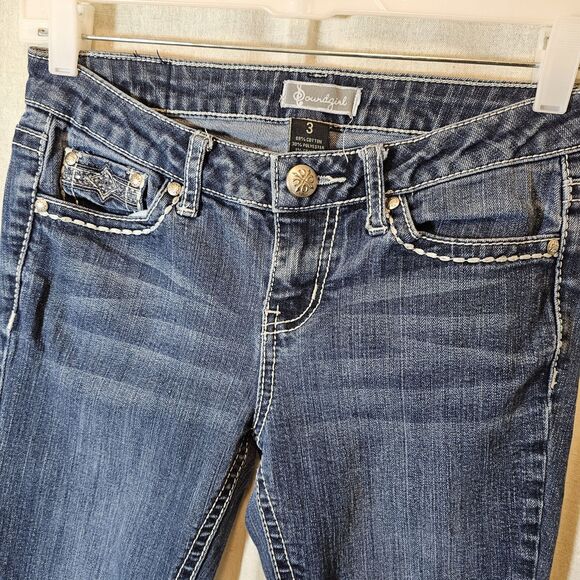 Soundgirl Juniors Size 3 Low Rise Cropped Embellished Sparkle Butt Cute Y2K - Picture 3 of 10